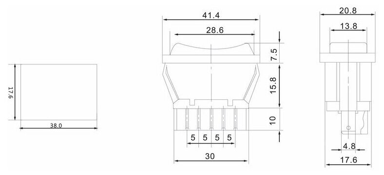 фото Выключатель Клавиша 12v 20a Стеклоподьемника Черный С Подсветкой Rexant REXANT арт. 36-4420