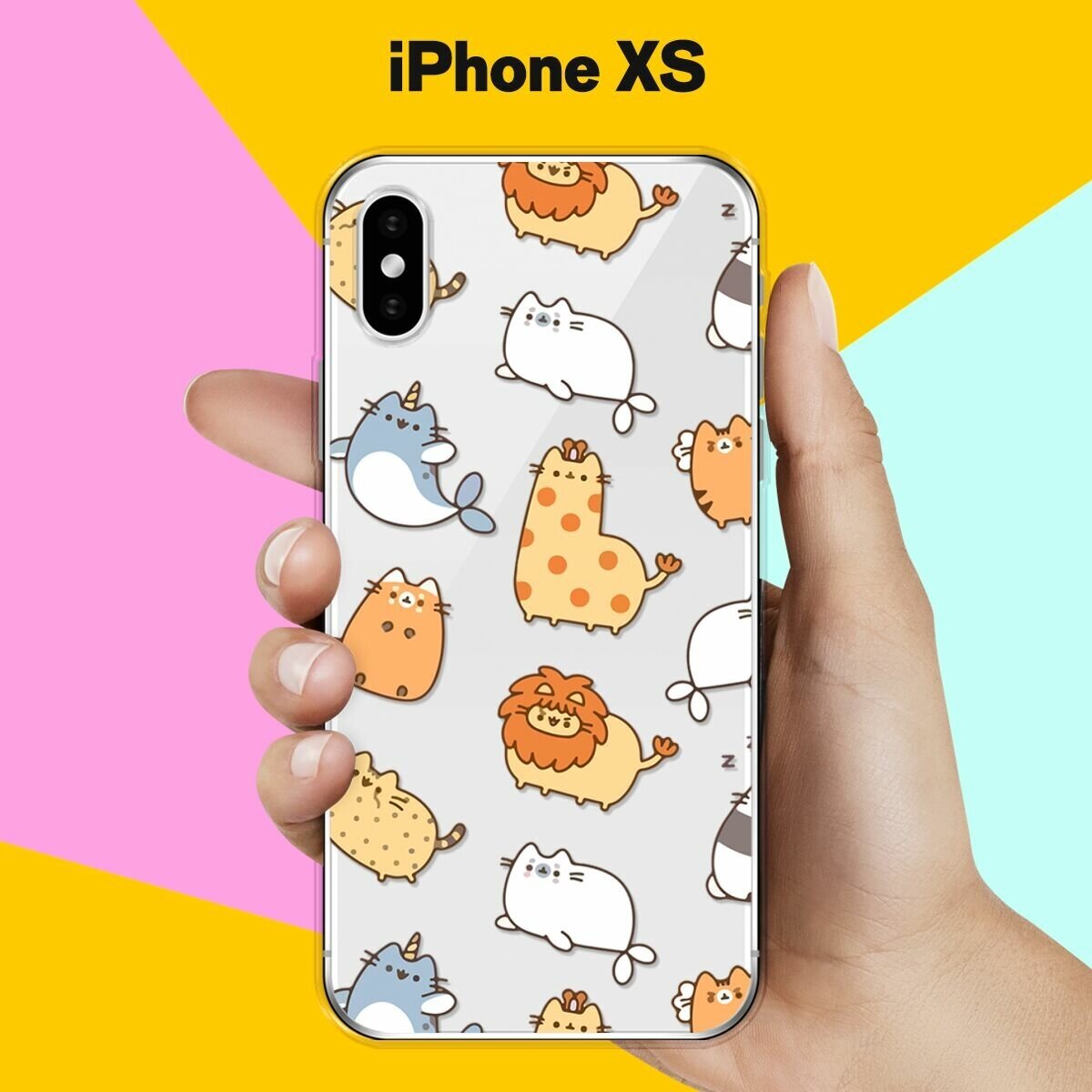 Силиконовый чехол Котики на Apple iPhone Xs