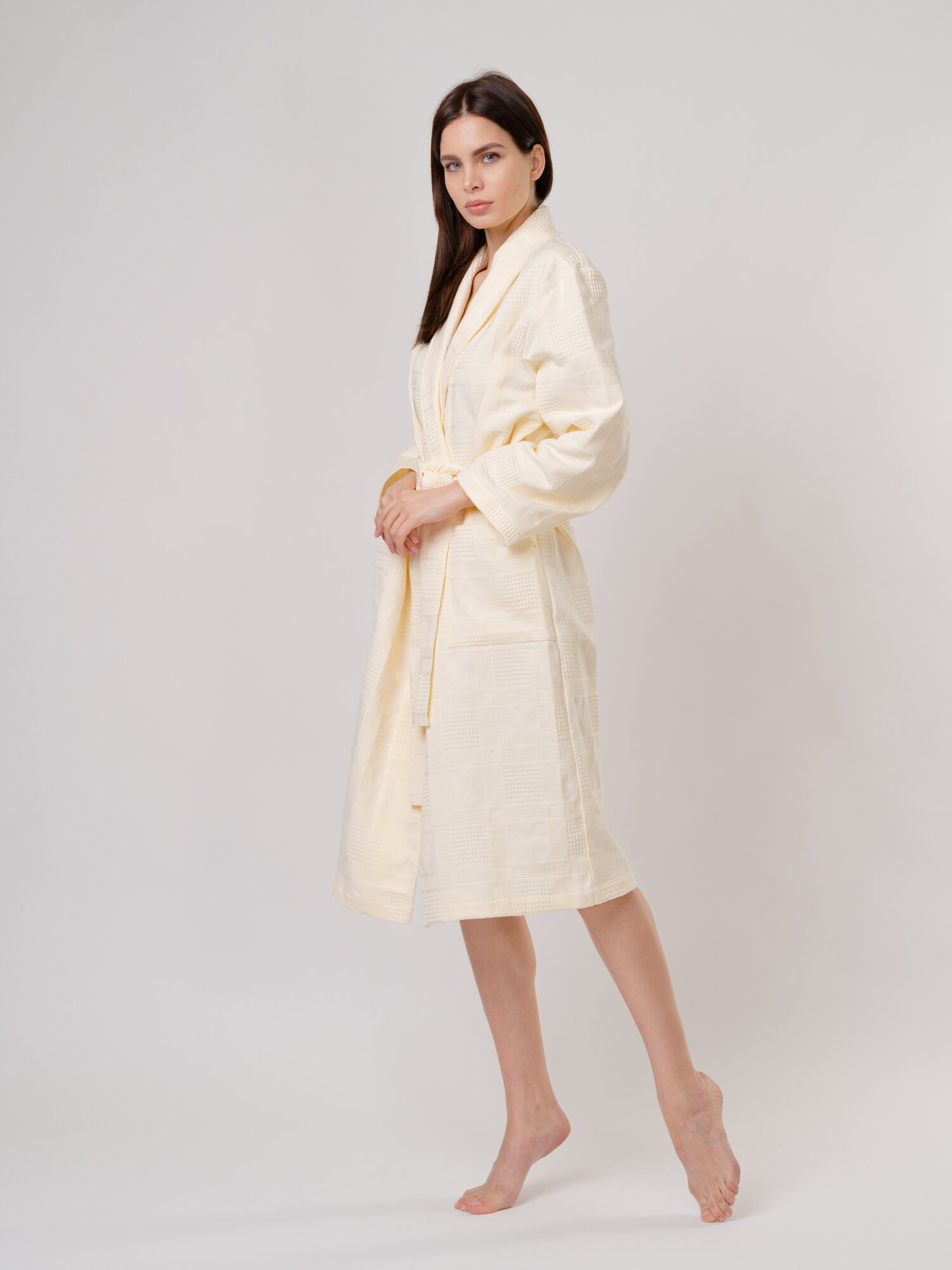 Женский домашний халат Дубки, "Шалька", молочный 200, 52-54 размер - фотография № 2
