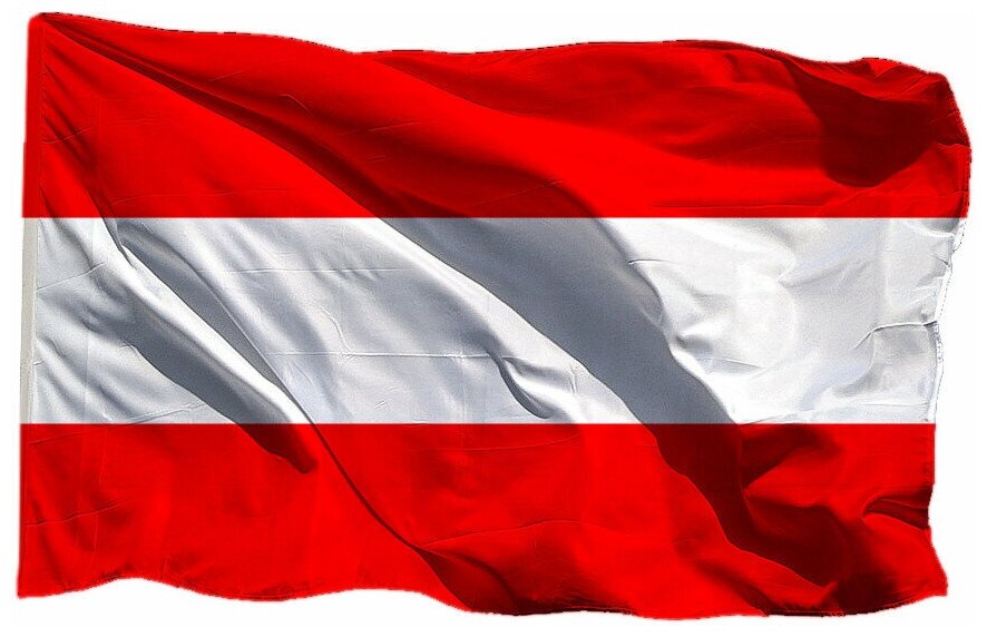 Флаг Австрии на шёлке, 70х105 см для ручного древка