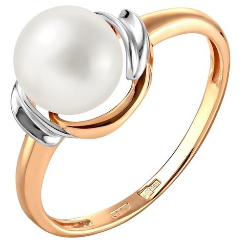 Кольцо ПримаЭксклюзив красное золото, 585 проба, жемчуг, размер 18.5