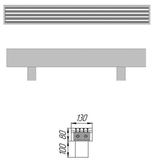 Напольный конвектор КЗТО Элегант Мини 130/80/2200, 1 теплообменник, нерегулир. высота - фотография № 3