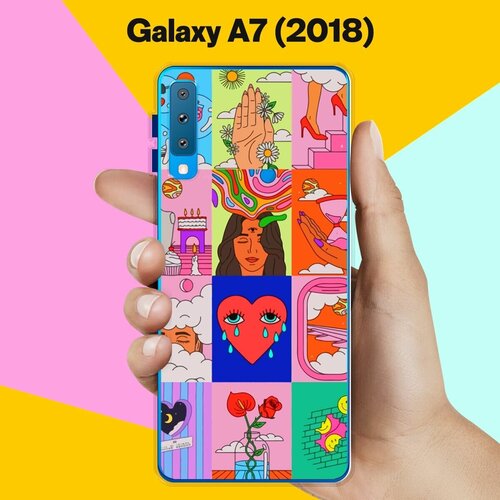 Силиконовый чехол на Samsung Galaxy A7 (2018) Узор 5 / для Самсунг Галакси А7 2018 силиконовый чехол фуджин на samsung galaxy a7 2018 самсунг галакси а7 2018