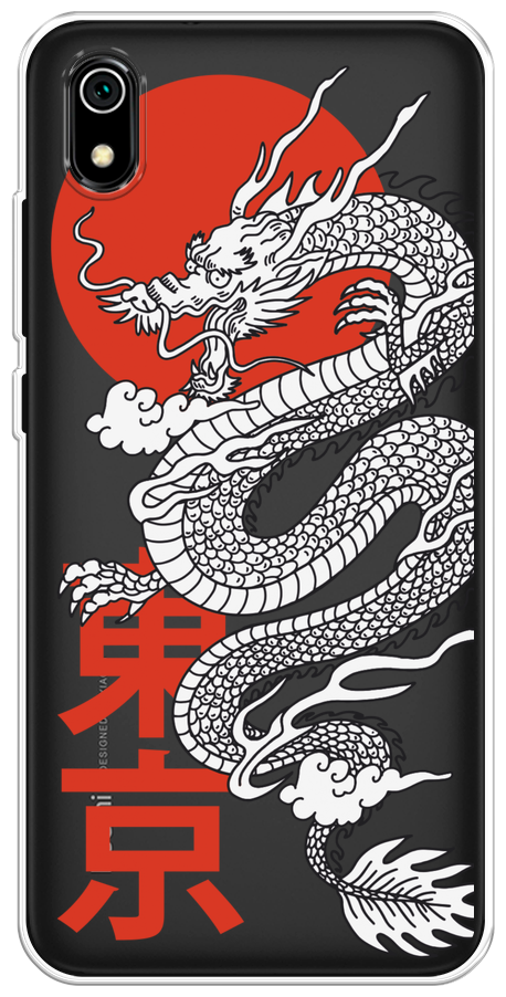 Силиконовый чехол на Xiaomi Redmi 7A / Сяоми Редми 7А "Китайский дракон", прозрачный