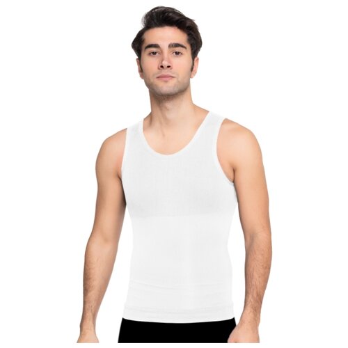 фото Майка мужская с эффектом утяжкии formeasy белая, размер 38-40