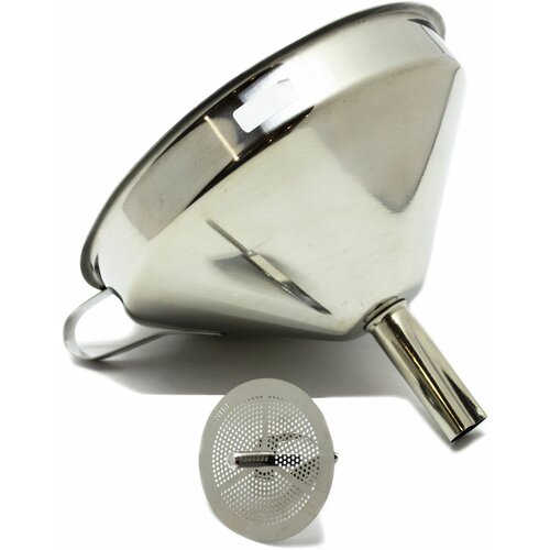 Воронка с фильтром, диаметр 13 см, из нержавеющей стали AISI304