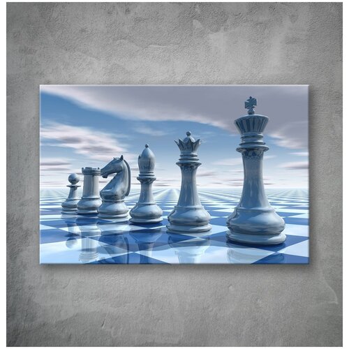 Картина на стекле для интерьера, на стену, подарок шахматы 40х60см