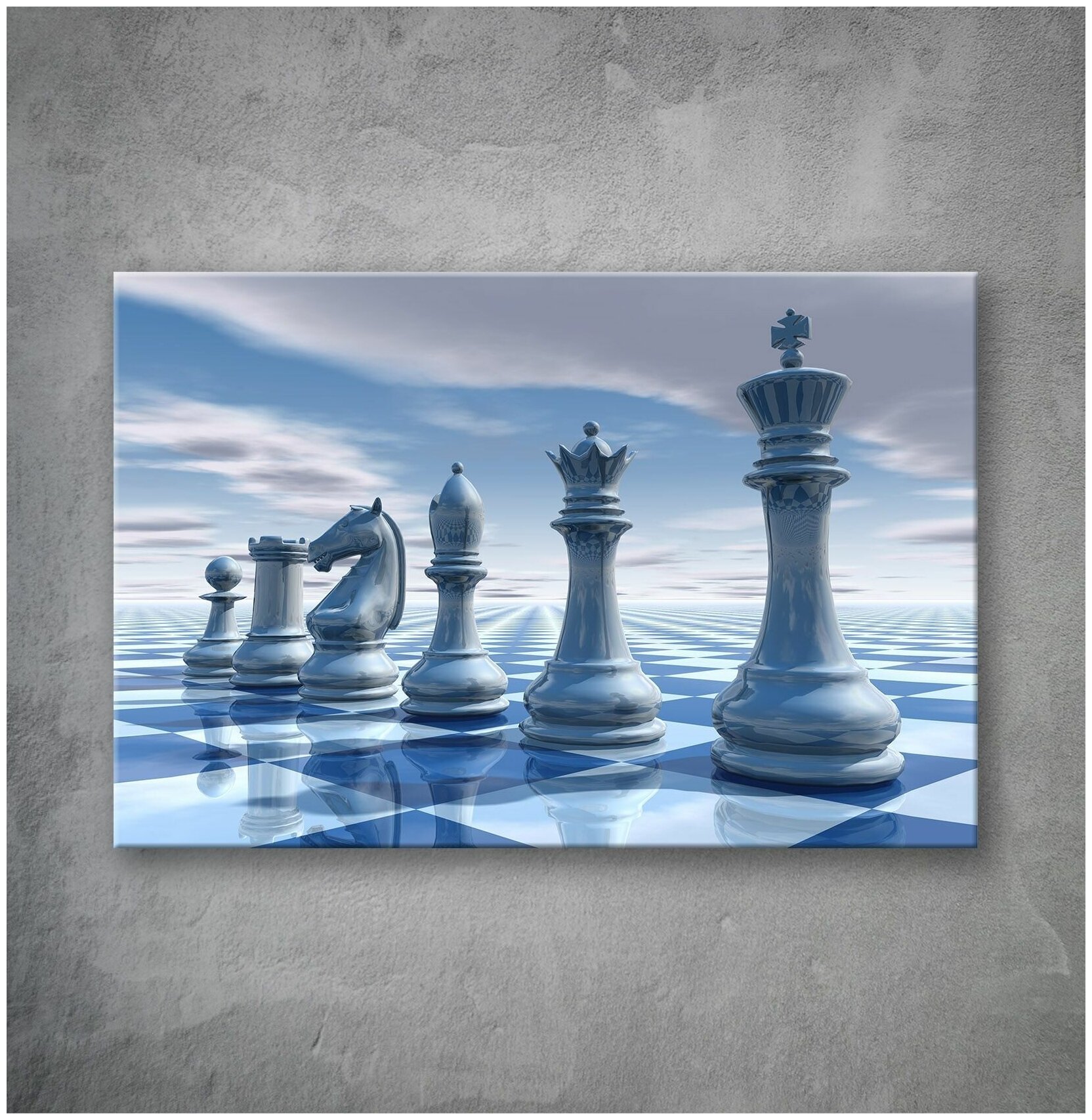 Картина на стекле для интерьера, на стену, подарок шахматы 40х60см
