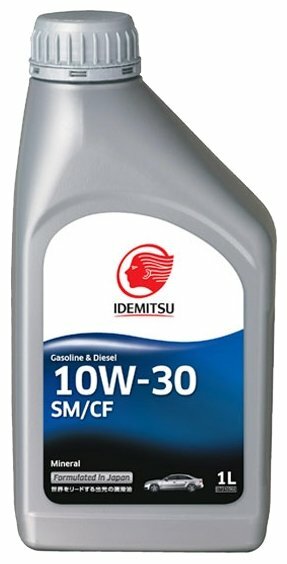 Минеральное моторное масло IDEMITSU 10W-30 SM/СF, 1 л
