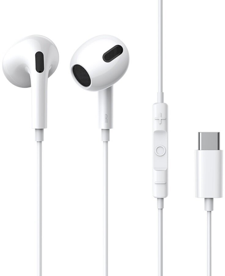 Проводные наушники Baseus Encok Type-C Lateral in-Ear Wired Earphone C17 White (NGCR010002)