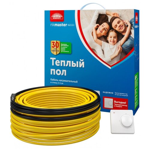 Кабель нагревательный Национальный комфорт БНК Мастер 530 м750 Вт с терморегулятором 8856₽