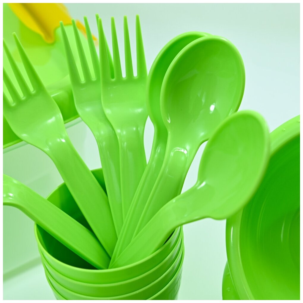 Набор посуды "На лужайке" на 4 персоны, цвет салатовый - фотография № 8