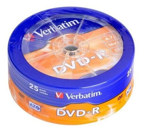 Диск DVD-R 4.7Gb Verbatim 16x Shrink/25 43730