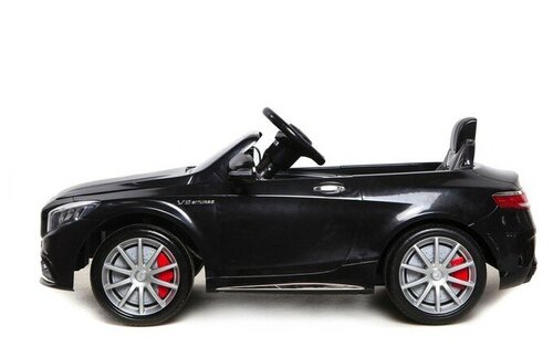 Электромобиль КНР Mercedes-Benz S63 AMG, цвет черный, EVA колеса, кожаное сидение