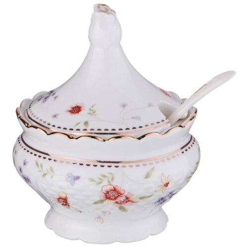 фото Сахарница с ложкой lefard пасадена 10*10*12,5 см 290 мл (54-459)