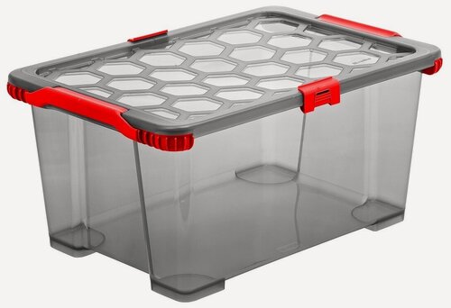 Изображение товара Ящик для хранения вещей, мелочей, инструментов, с крышкой, прозрачный, Rotho EVO TOTAL 44 литра 59*39,5*28 см.