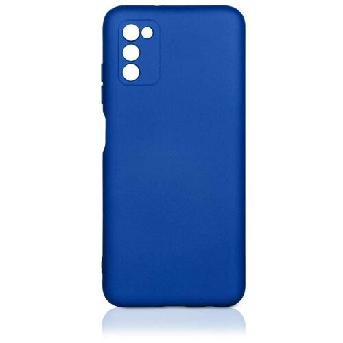 чехол df для xiaomi mi 11 lite с микрофиброй silicone blue xiflip 71 Силиконовый чехол с микрофиброй для Samsung Galaxy A03s смартфона Самсунг Галакси А03с DF sOriginal-26 (blue) / DF / синий