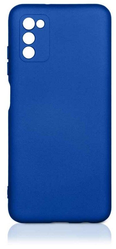 Силиконовый чехол с микрофиброй DF для Samsung Galaxy A03s sOriginal-26 (синий)
