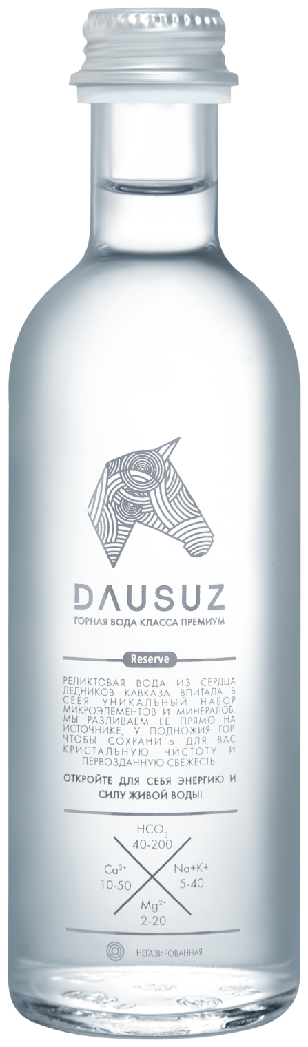 Вода минеральная питьевая Dausuz (Даусуз), негазированная, 20 шт по 0,275 л, стекло