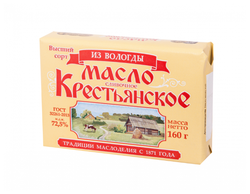 Из Вологды Масло сливочное Крестьянское 72.5%, 160 г