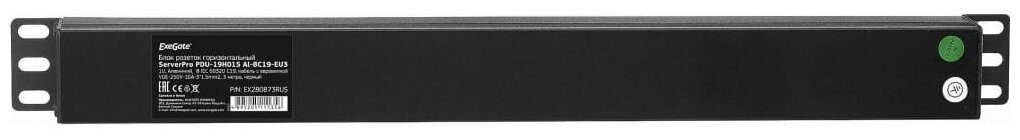 ExeGate Блок роз ServerPro PDU-19H015 Al-8C19-EU3CU, 19,1U, алюм, 8 IEC 320 C19, евро, 3м 280873