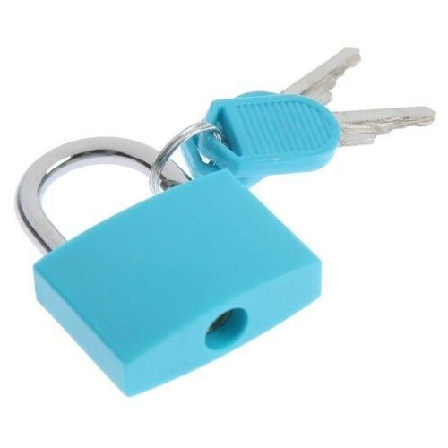 Замок навесной для чемодана средний 30х42 мм бирюзовый 650₽