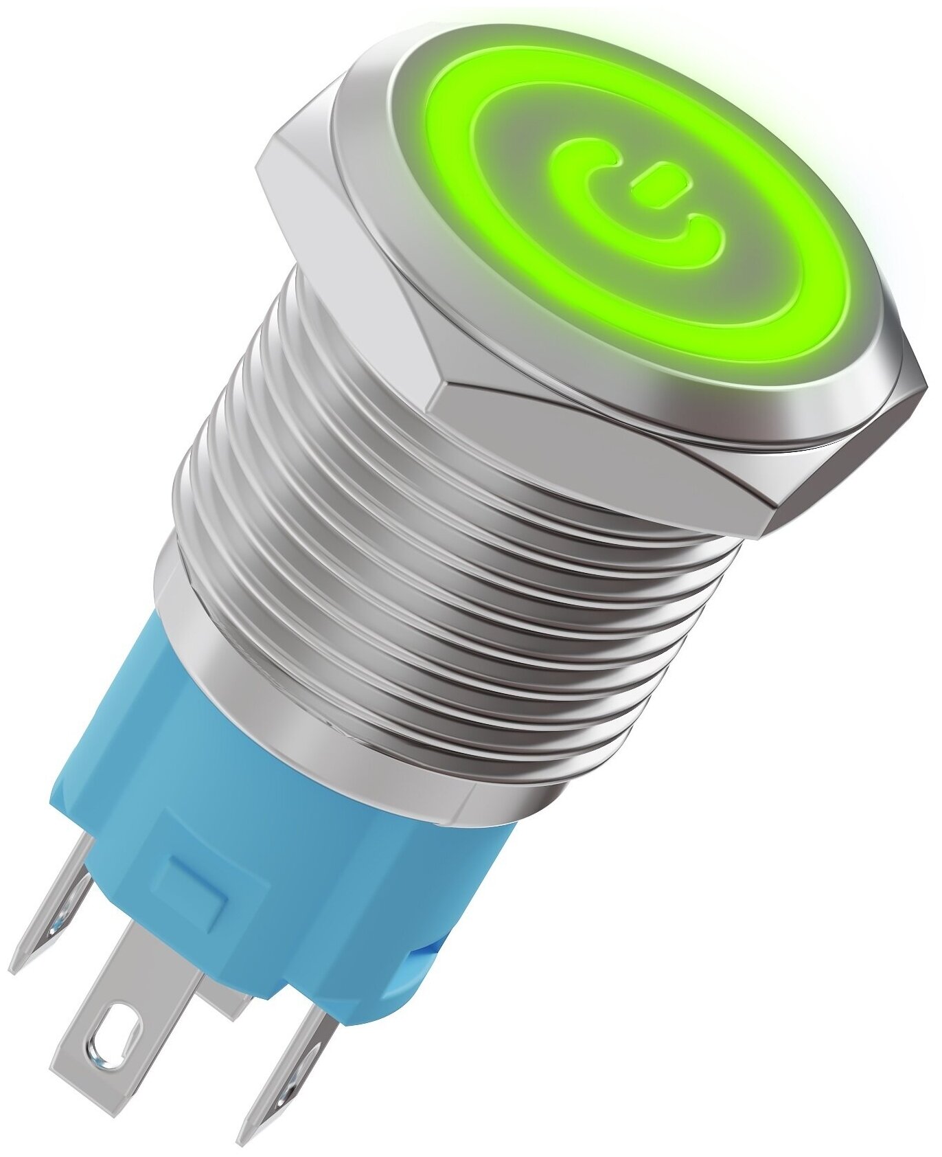 Кнопка-переключатель (тумблер) GSMIN K1 ON-OFF 3А 12В AC с подсветкой и соединительными проводами (Зеленый) - фотография № 2