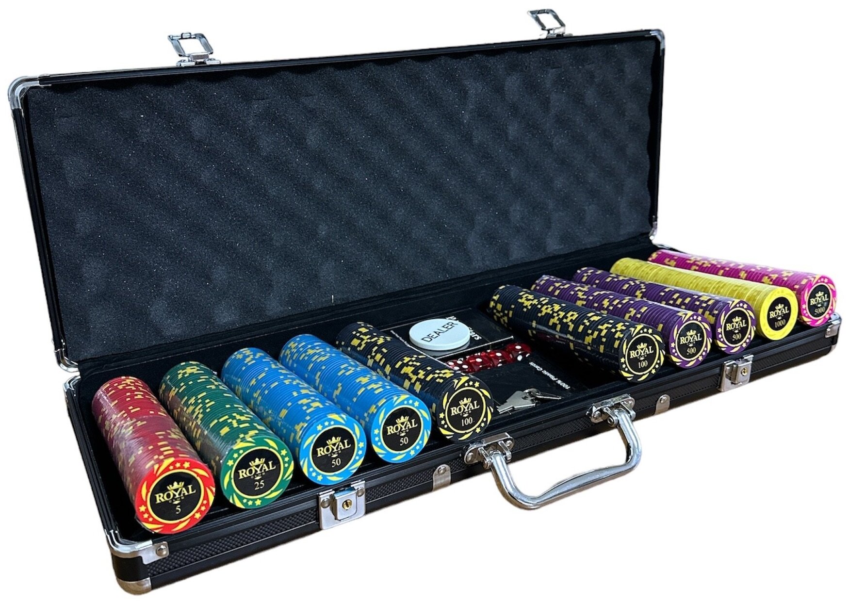 Покерный набор King Royal 500 фишек c номиналом покер