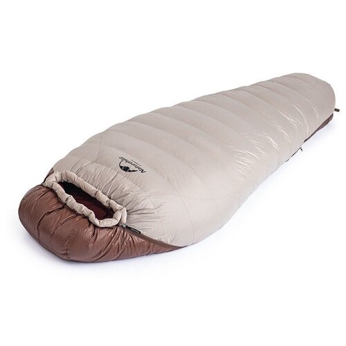 Мешок спальный Naturehike SnowBird, 205х80 см, L (720G), (правый) (ТК: -3°C), серый/коричневый