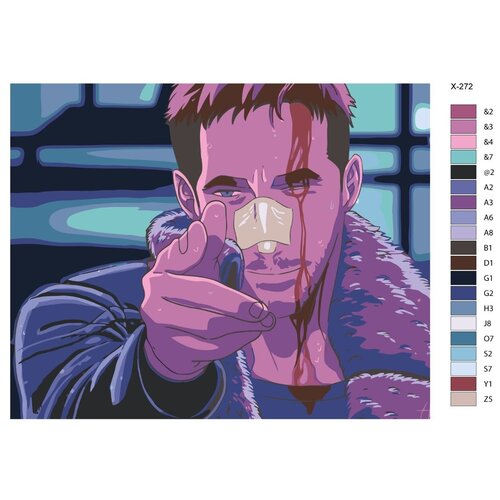 фото Картина по номерам x-272 "фильм бегущий по лезвию 2049. райан гослинг - офицер lapd кей" 40х50 brushes-paints