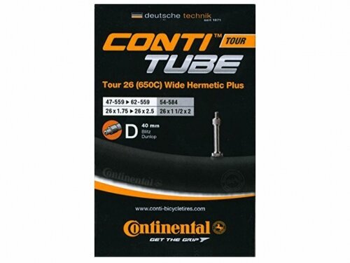 Камера велосипедная Continental Tour 26" (650C) wide Hermetic Plus, 47-559 / 62-559, D40