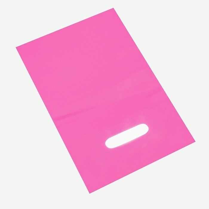 Пакет полиэтиленовый с вырубной ручкой, Розовый 20-30 См, 70 мкм 50 шт. - фотография № 2