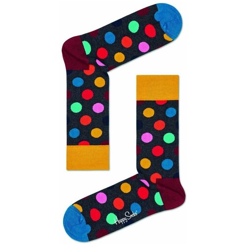 носки happy socks размер 29 черный мультиколор оранжевый синий Носки Happy Socks, размер 29, черный, мультиколор, оранжевый, синий