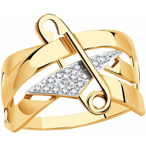 фото Золотое кольцо александра кл3975ск с фианитом diamant-online