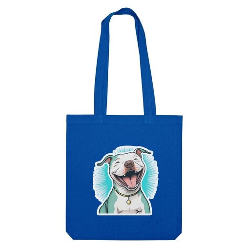 Сумка шоппер Us Basic, синий детская футболка счастливый пёс собака питбуль pitbull 116 белый