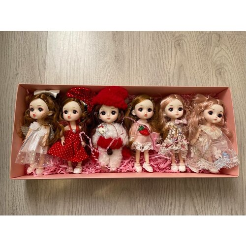 Шарнирные мини-куклы, в наборе 6шт