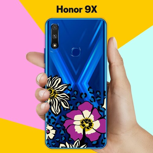 Силиконовый чехол Цветы с узором на Honor 9X