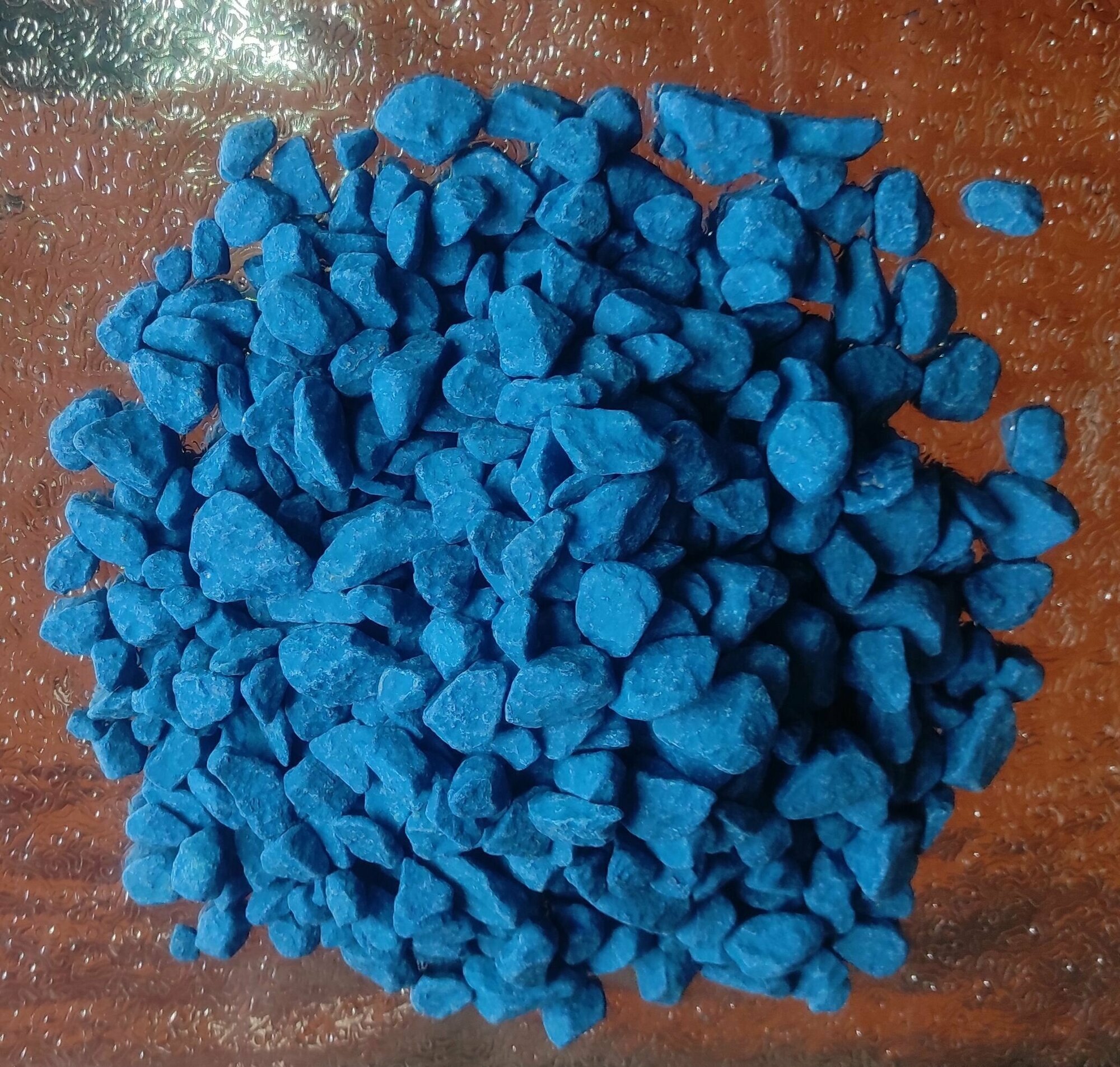 Крошка мраморная галтованная цветная синяя 2 кг. - фотография № 3