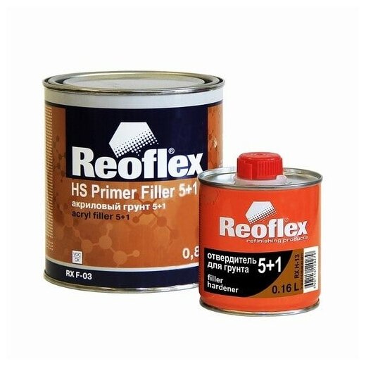 Грунт акриловый (2-комп.) 5+1 Reoflex HS Primer Filler комплект (0,8л.+0,16л.) чёрный, с отвердителе