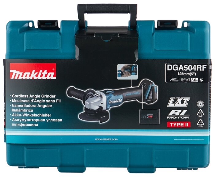 УШМ аккумуляторная Makita DGA504RF, 18 В, 125 мм &mdash; купить по ...