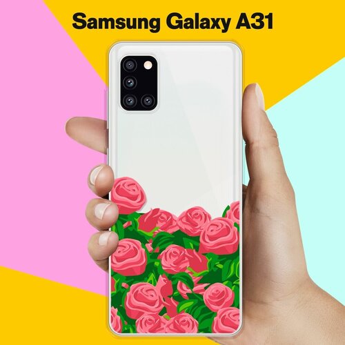 Силиконовый чехол Розы на Samsung Galaxy A31 силиконовый чехол на samsung galaxy a31 самсунг а31 silky touch premium с принтом allergy желтый