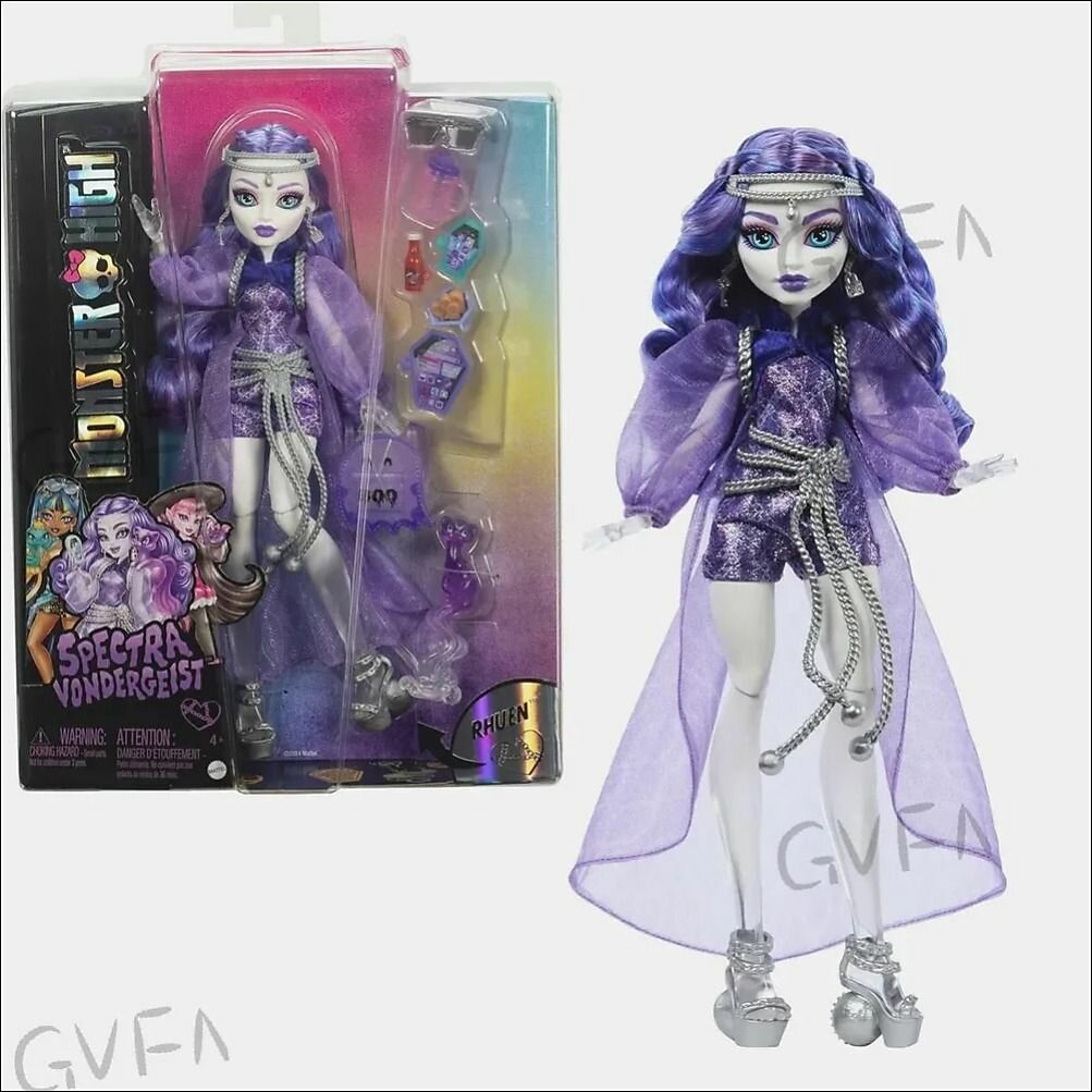 Кукла Monster High Spectra Vondergeist 2024 коллекционная голубой пурпурный шоколадный