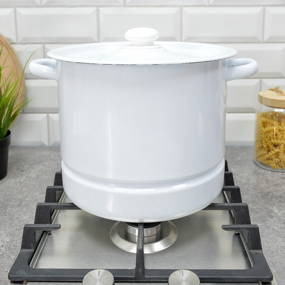 Мантоварка 9л для сочных мант и полезных блюд на пару, 3 вставки, белая, эмалированная сталь