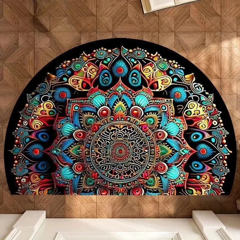 Коврик для ступеней 50x80 см, полукруглый, разноцветный, материал: Диатомовый ил