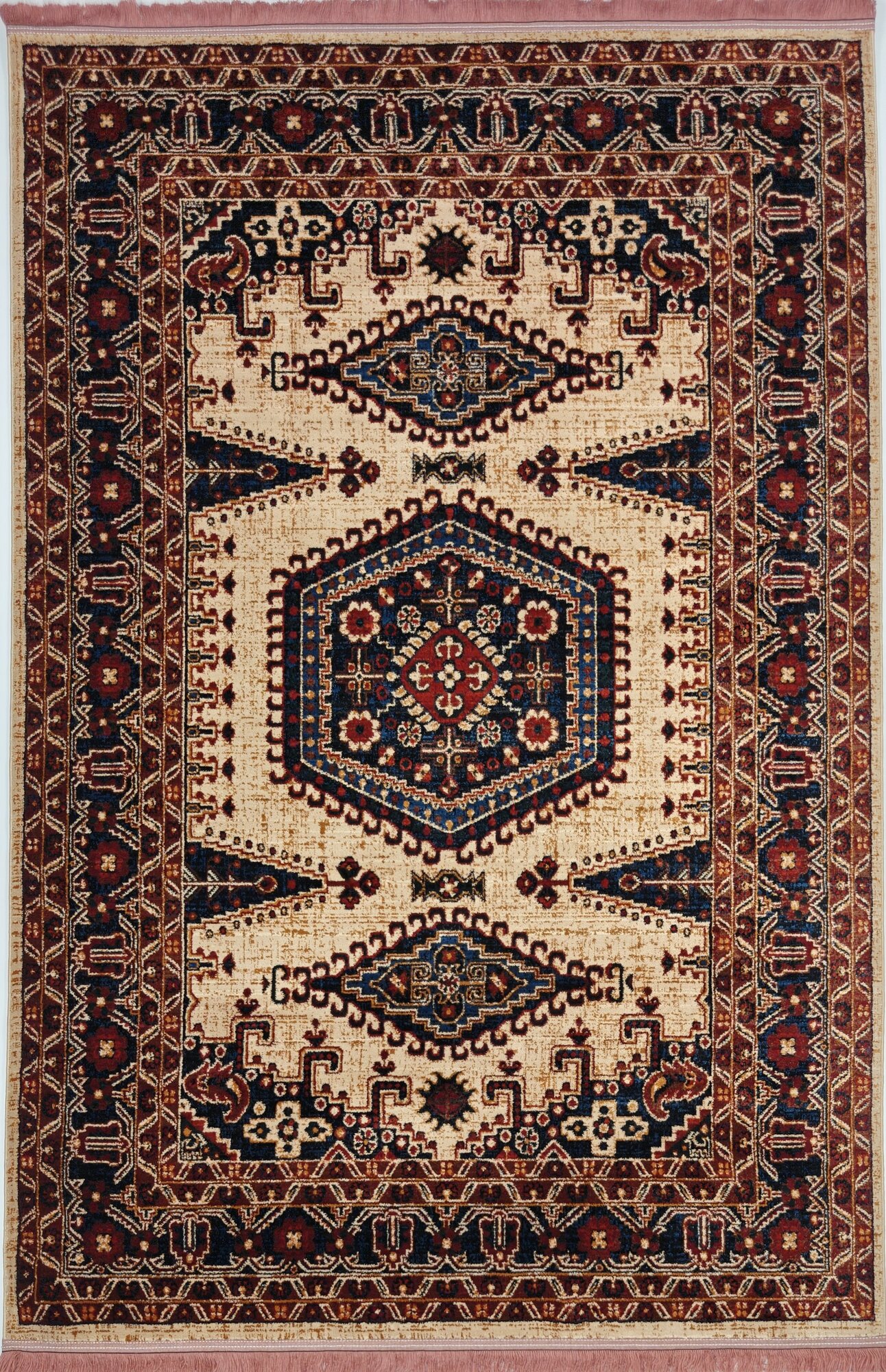 Ковер персидский высокоплотный этнический "SAVIS SA086 кремовый" 250х350 см