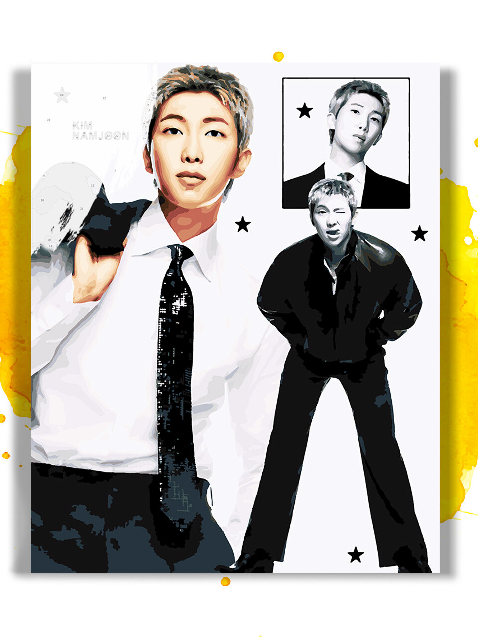Картина по номерам на холсте BTS Kim Namjoon 2, 30 х 40 см