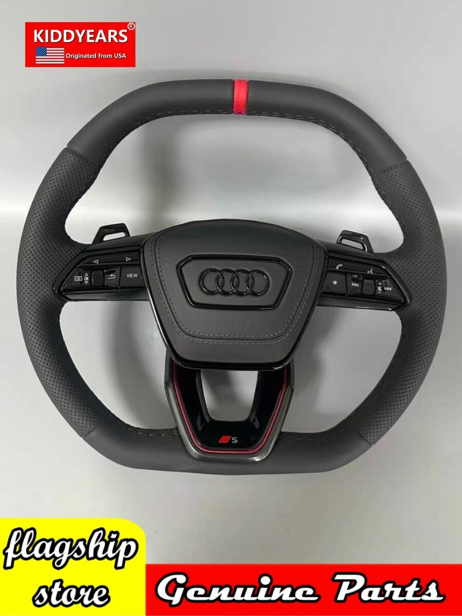 Модель Audi A6L C8 A7 A4 A3 Q5 Q3 Q7 A1 A5 A8L A5Тип D с плоским дном Спортивное рулевое колесо в сборе из углеродного волокна