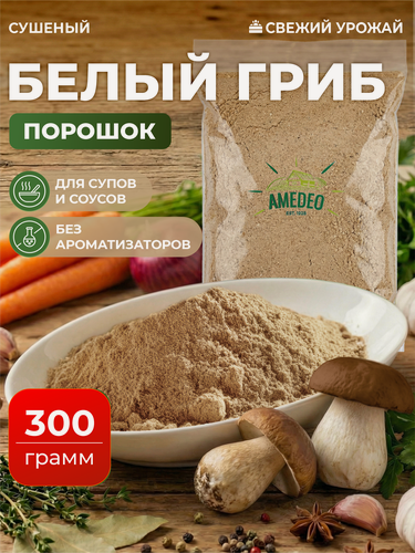 Изображение товара Белые грибы 300 гр сушеные молотые в порошок для супов и соусов