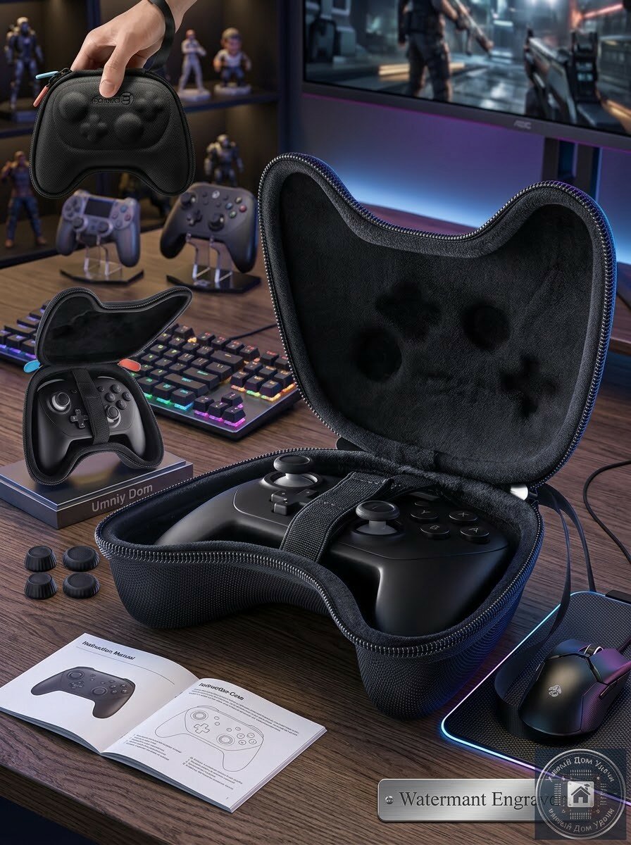 Чехол для геймпада Nintendo Switch Pro / Switch 2 Pro с накладками на стики, модель BG0129, Комплект из 6 штук