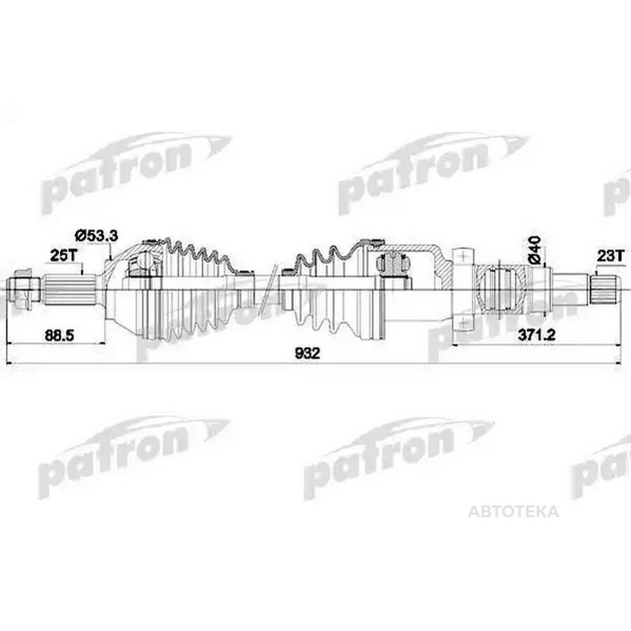Полуось FORD FOCUS 98-04/ FOCUS CLIPPER 99-04/ FOCUS седан 99-05/ FOCUS универсал 99-04 PATRON PDS0346